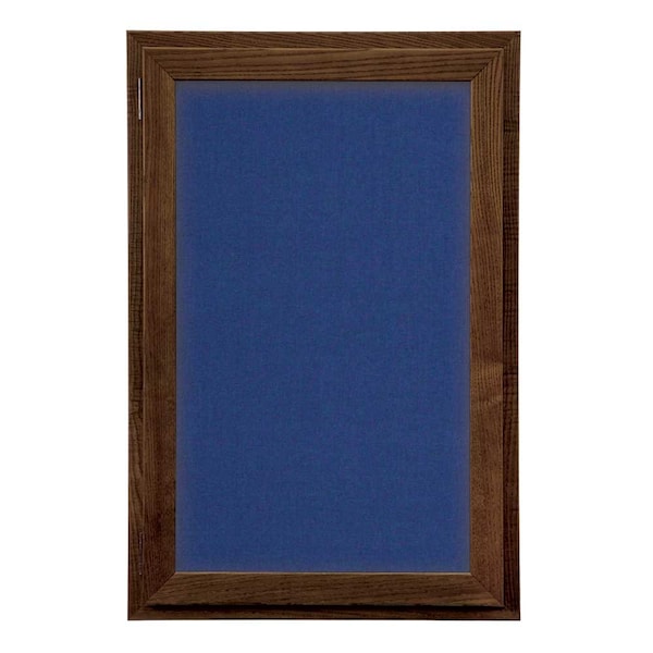 Outdoor Enclosed Combo Board, 42"x32", Satin Frame/Black Porc & Forbo